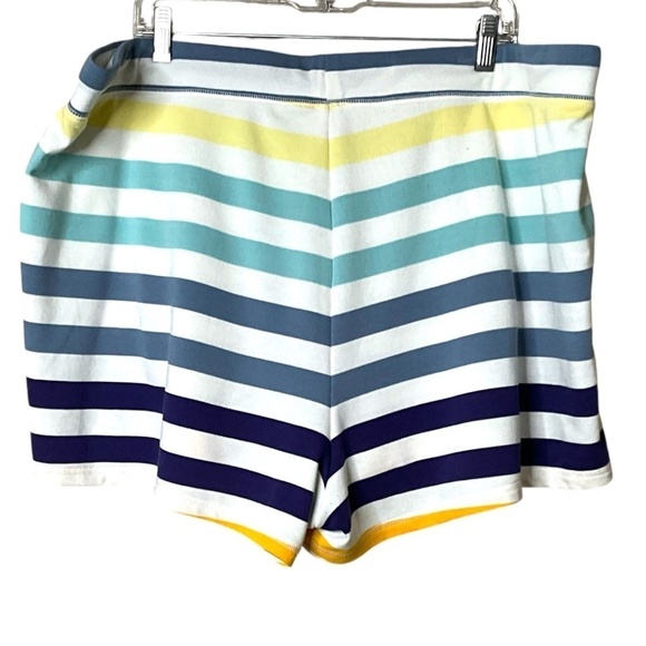 OLD NAVY Cotton Blend Striped Shorts Drawstring Waist Side Pockets US Sz 2X - Picture 3 of 8